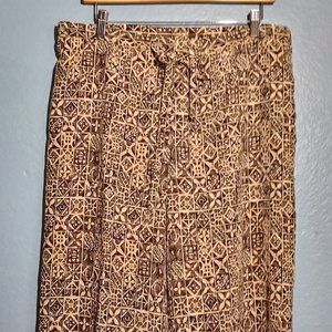 Vintage 70s Nordstrom Studio 121 Patterned Drawstring 100% Silk Lounge Pants